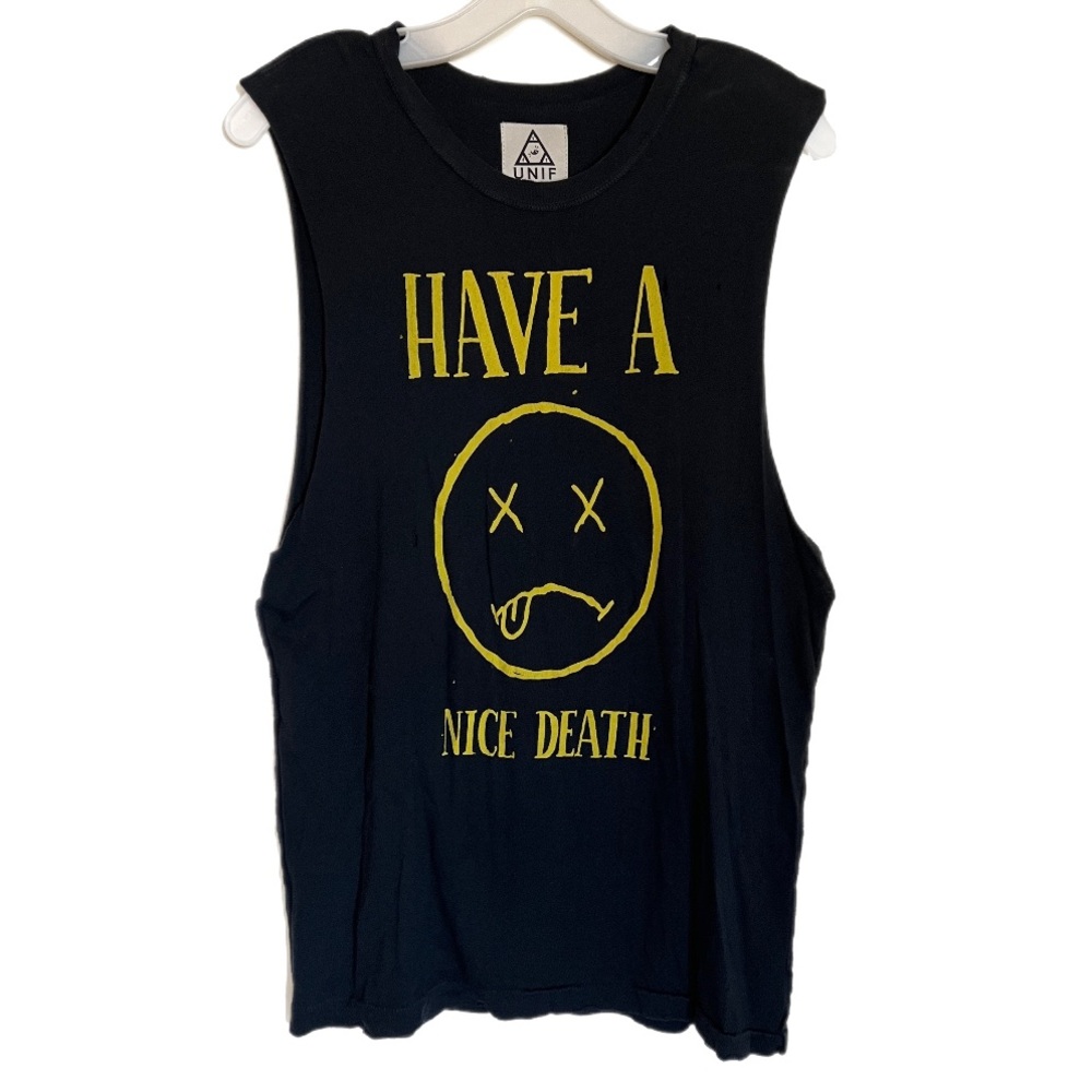 UNIF | “Have a Nice Death” Black Sleeveless Muscle Tee - Size small